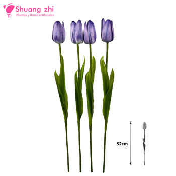 Flor Tulipán 52CM Silicona Color Lila