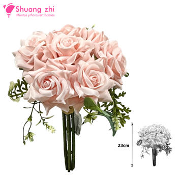 Flor Ramo Novia 23CM 7 Cabezas Color Rosa