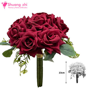 Flor Ramo Novia 23CM 7 Cabezas Color Champan