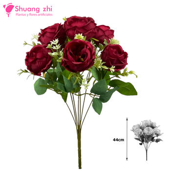 Ramo Peonia 45CM 7 Cabezas Color Rojo