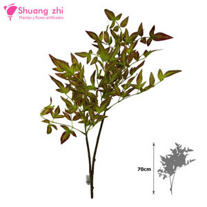Rama Hoja Verde 70CM Altura Material silicona Tacto realista Color Verde/Marrón