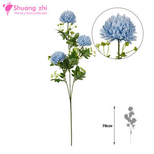 Flor Largo Crisantemo Vara 70CM Color Azul