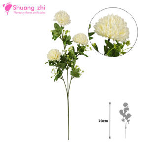 Flor Largo Crisantemo Vara 70CM Color Beige