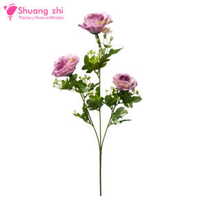 Flor en Vara Largo 3 Cabezas 68CM Color Lila