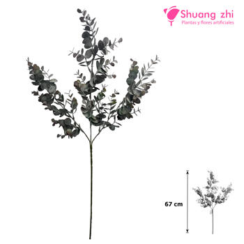 Flor larga Rama de Eucalipto 67CM Lila Polvo