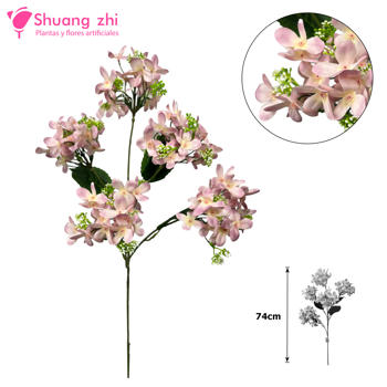 Flor Largo Hortensia 74CM Color Rosa claro