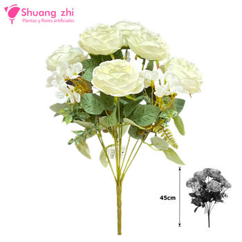 Ramo Peonia 45CM 9 Cabezas Color Blanco