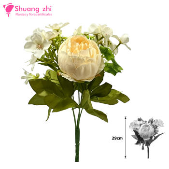 Flor Ramo Novia 29CM 5 Cabezas Color Beige
