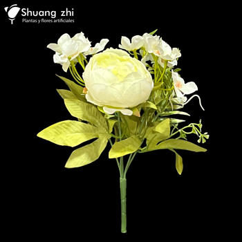 Flor Ramo Novia 29CM 5 Cabezas Color Blanco
