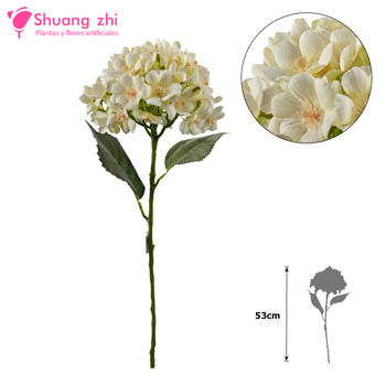 Flor Largo Hortensia 53cm Color Blanco