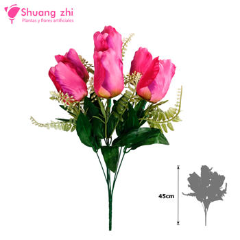 Ramo santos Tulipan 45cm 7 cabezas Color Fucsia