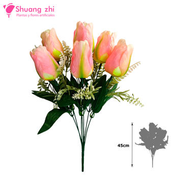 Ramo santos Tulipan 45cm 7 cabezas Color Rosa