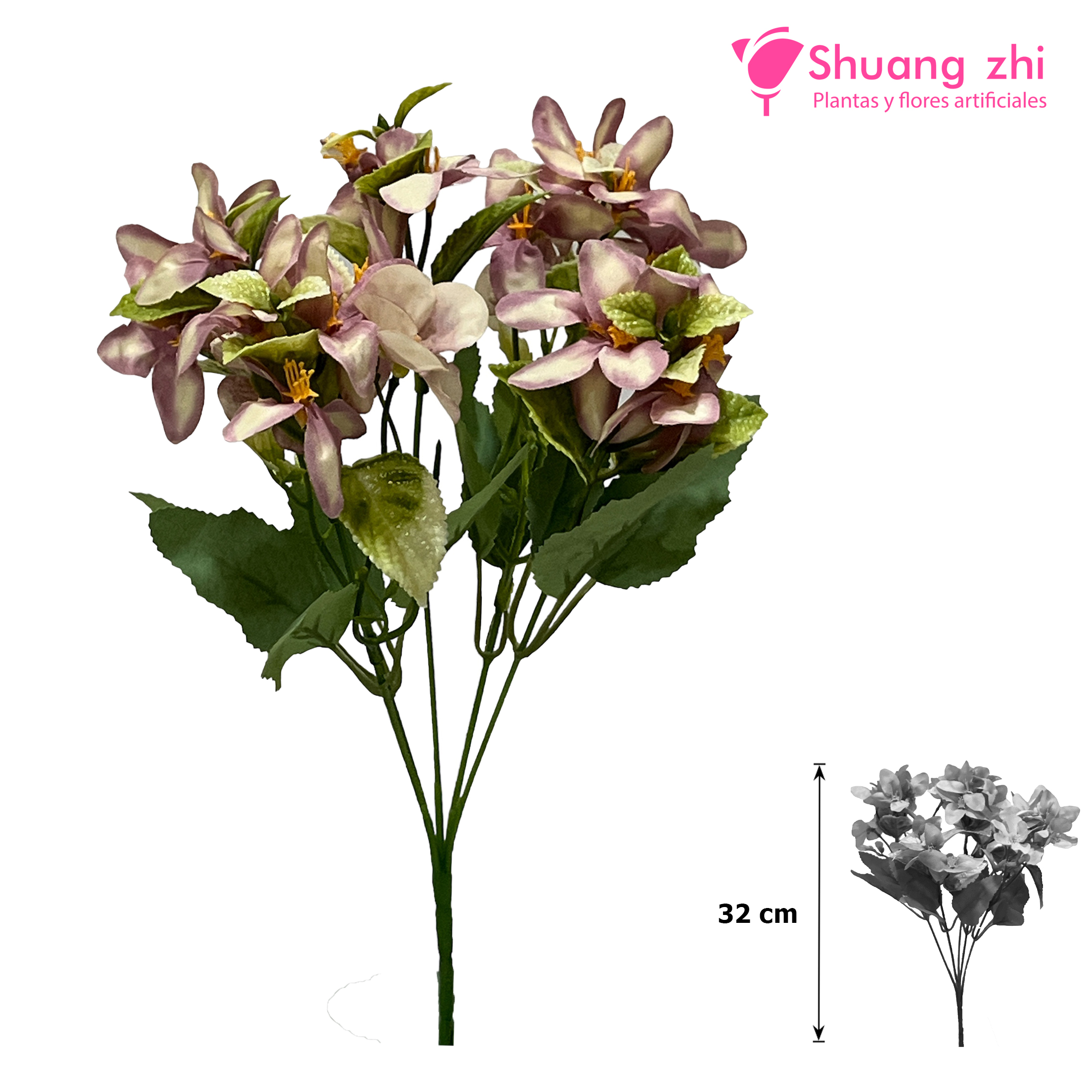 Flor Mini 5 Ramas 32CM Color Otoño