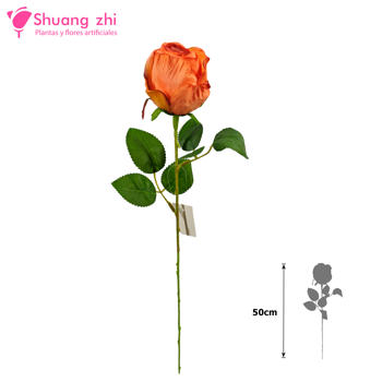 Flor largo Capullo Rosa 50CM Color Naranja