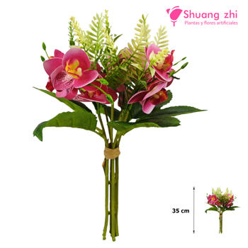 Ramillete de Flores Tacto realista 35CM Fucsia
