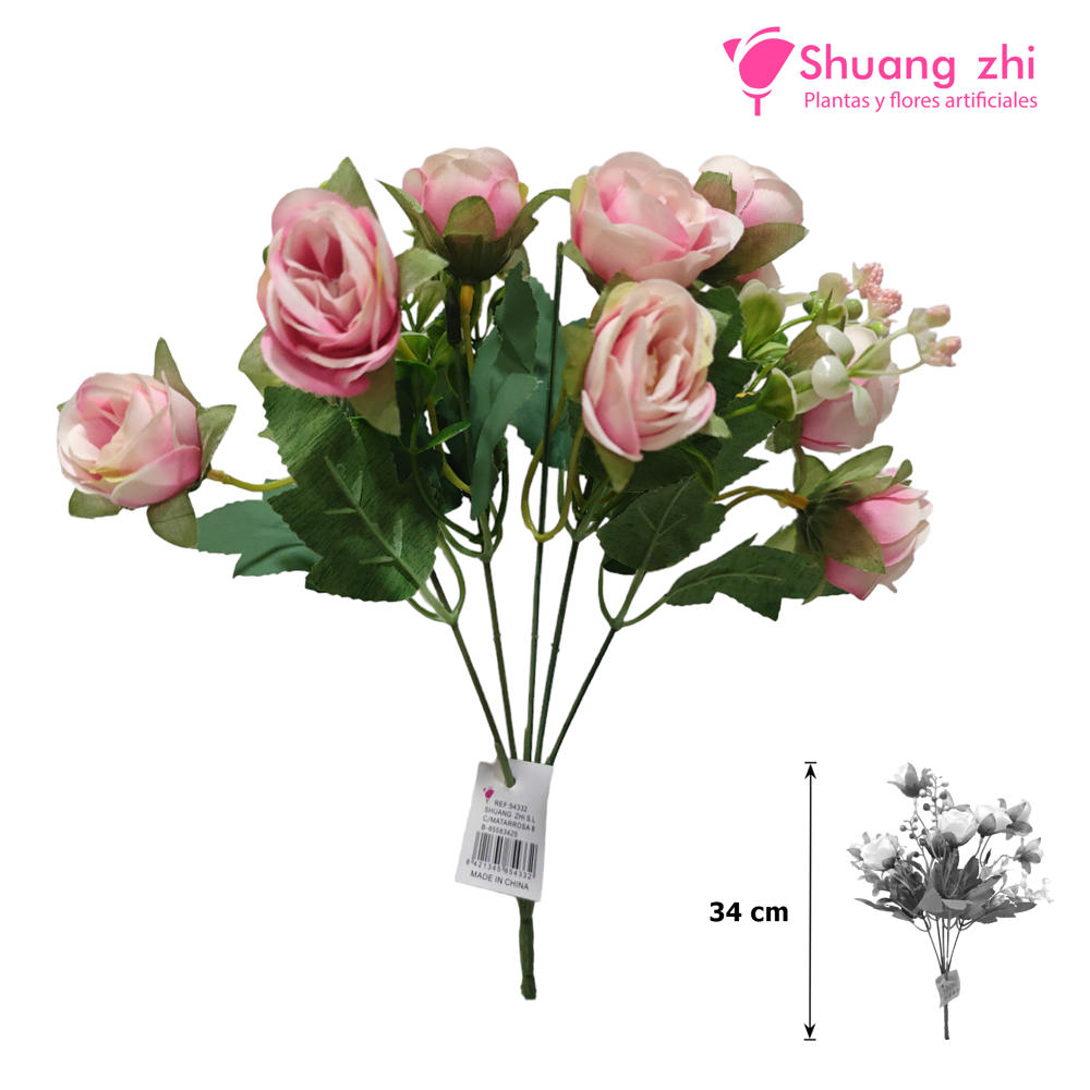 Flor mini Ref 332 34CM Color Rosa