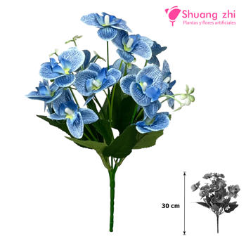 Flor mini Orquídea 30CM Color Azul