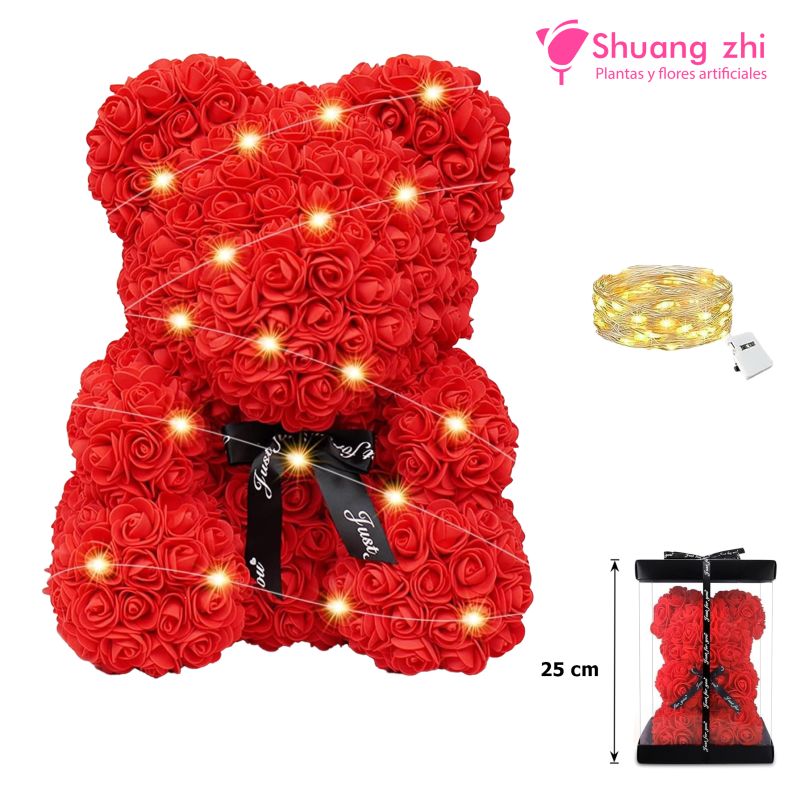 Oso de Rosas Gomaeva con Luz 25cm