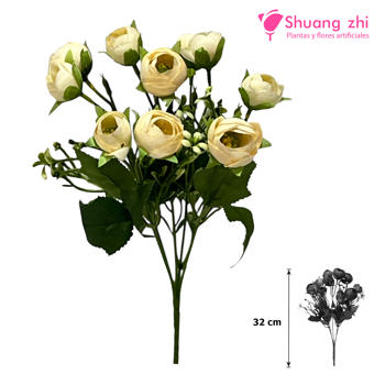Flor mini camelia 32CM Color Beige