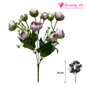 Flor mini camelia 32CM Color Lila