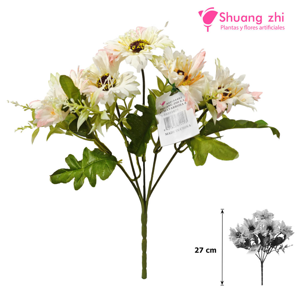 Flor mini Ref 493 27CM Color Blanco