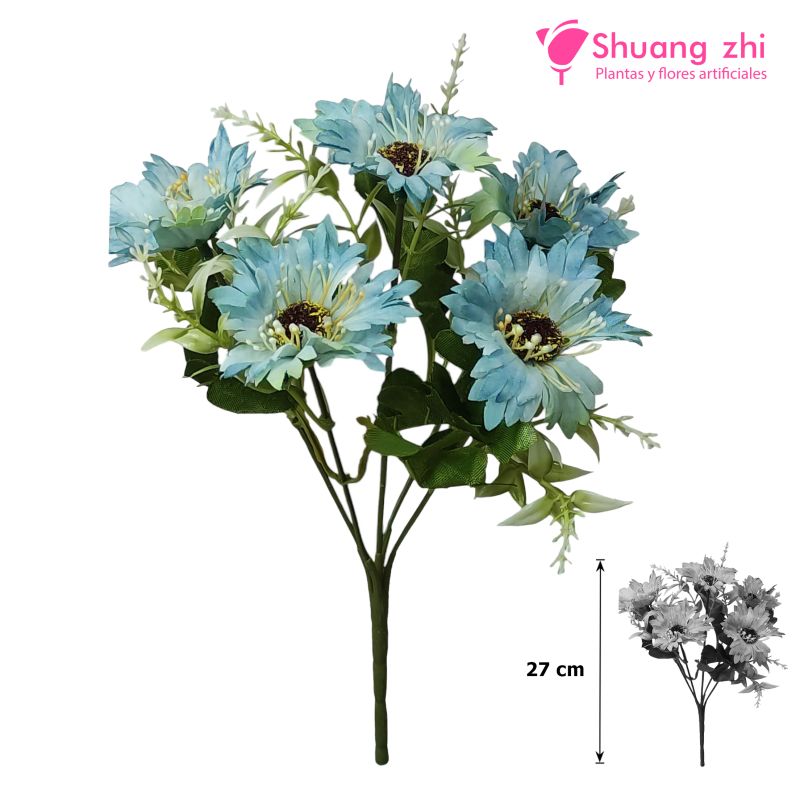Flor mini Ref 493 27CM Color Azul