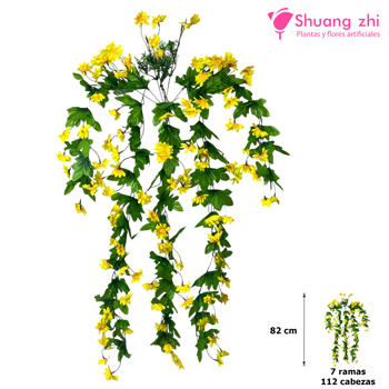 Rama de Flores Colgante 82CM 7 Ramas Color Amarillo