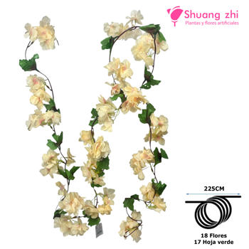 Tira de Flores con Hoja 225CM Color Champan