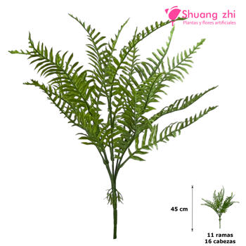 Rama Helecho 45 CM 11 Ramas Color Verde Claro