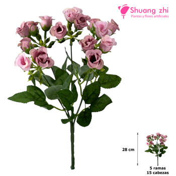 Flor mini 28CM 15 Cabezas Color Lila