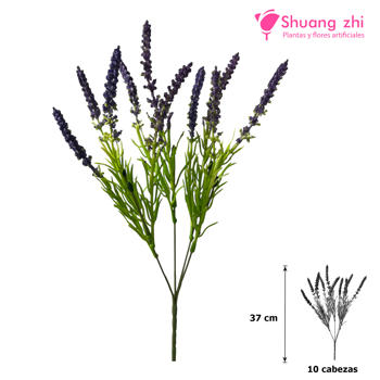 Flor mini Lavanda 37CM 10 Cabezas Lila