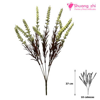 Flor mini Lavanda 37CM 10 Cabezas Beige