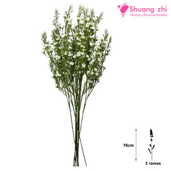 Rama Flor de Cera 76CM 2 Ramas Color Blanco