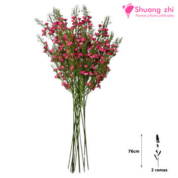 Rama Flor de Cera 76CM 2 Ramas Color Fucsia