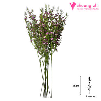 Rama Flor de Cera 76CM 2 Ramas Color Morado