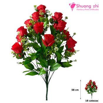 Ramo Santos 58CM 18 Cabezas Rojo