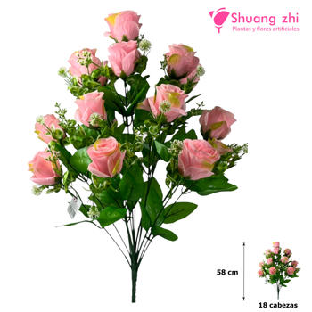 Ramo Santos 58CM 18 Cabezas Rosa