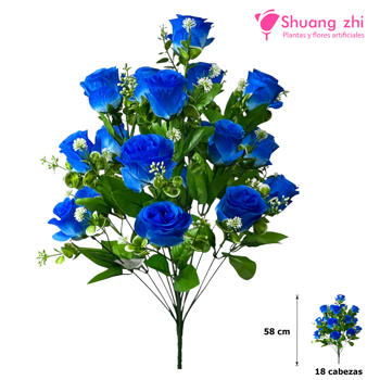 Ramo Santos 58CM 18 Cabezas Azul
