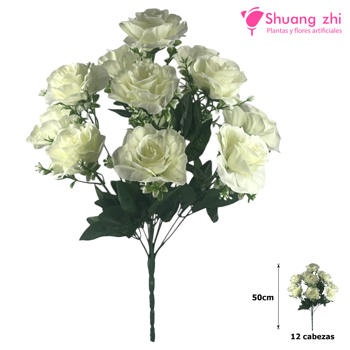Ramo de Flores 50CM 12 Cabezas Color Beige