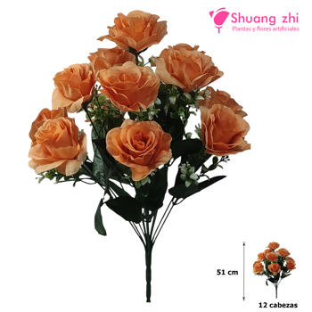 Ramo Santos 51CM 12 Cabezas Color Naranja
