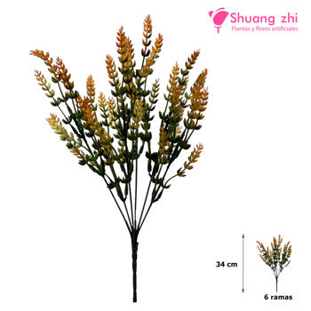 Flor mini lavanda 34CM 6 Ramas Color Amarillo