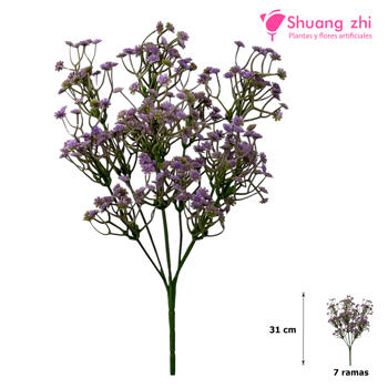 Flor mini Cabezas mini 31CM 7 Ramas Color Lila