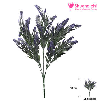 Flor mini Lavanda 38CM 25 Cabezas Amarillo