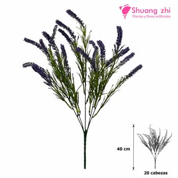 Flor mini Lavanda 40CM 20 Cabezas Lila