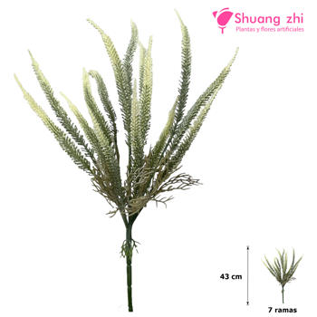 Flor Lavanda 43CM 7 Ramas Blanco