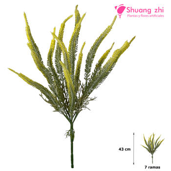 Flor Lavanda 43CM 7 Ramas Amarillo