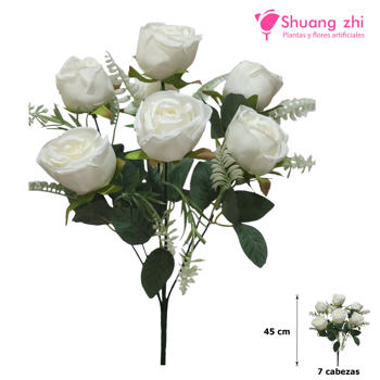 Ramo santos 45CM 7 Cabezas de Flor Color Blanco