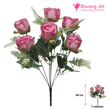 Ramo santos 45CM 7 Cabezas de Flor Color Fucsia