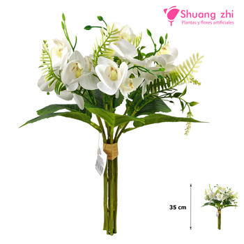 Ramillete de Flores Tacto realista 35CM Blanco