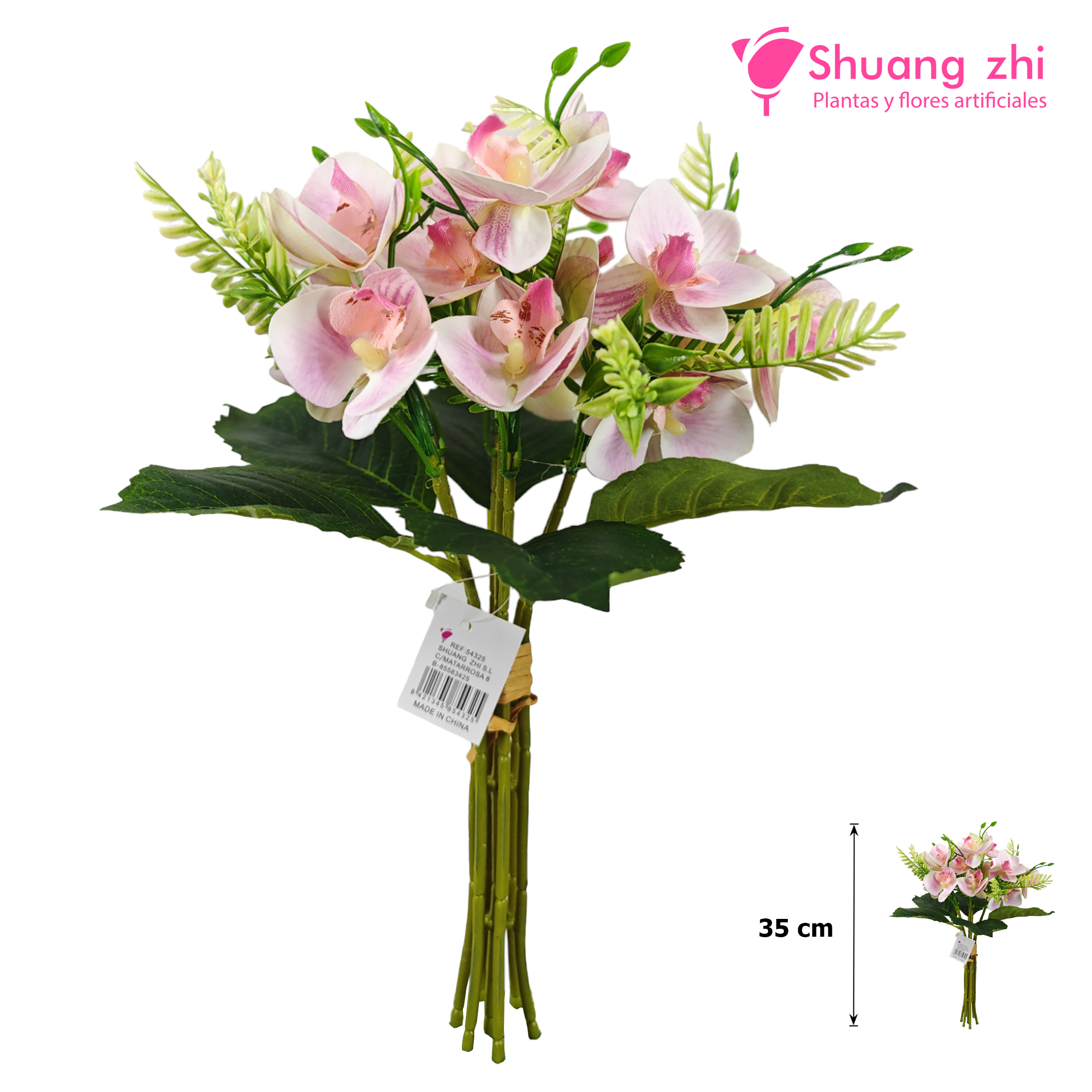 Ramillete de Flores Tacto realista 35CM Rosa